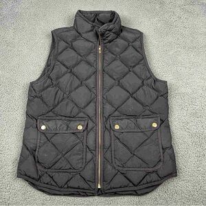 J. Crew Black Quilted Vest